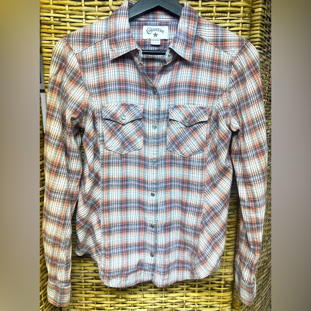 Converse - Pearlized Button up‎ - Plaid , Size: XSmall, Pre- Owned